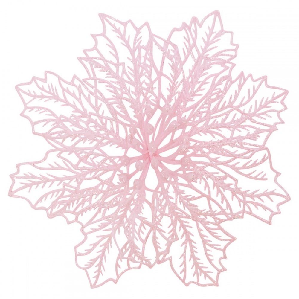 Декорация новогодняя Рождественник паутинка 2 розовый 17 см