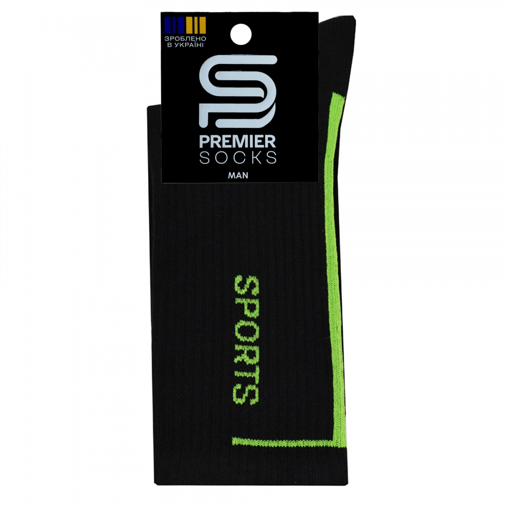 Шкарпетки чоловічі Premier Socks з написом Sports р.29 чорний