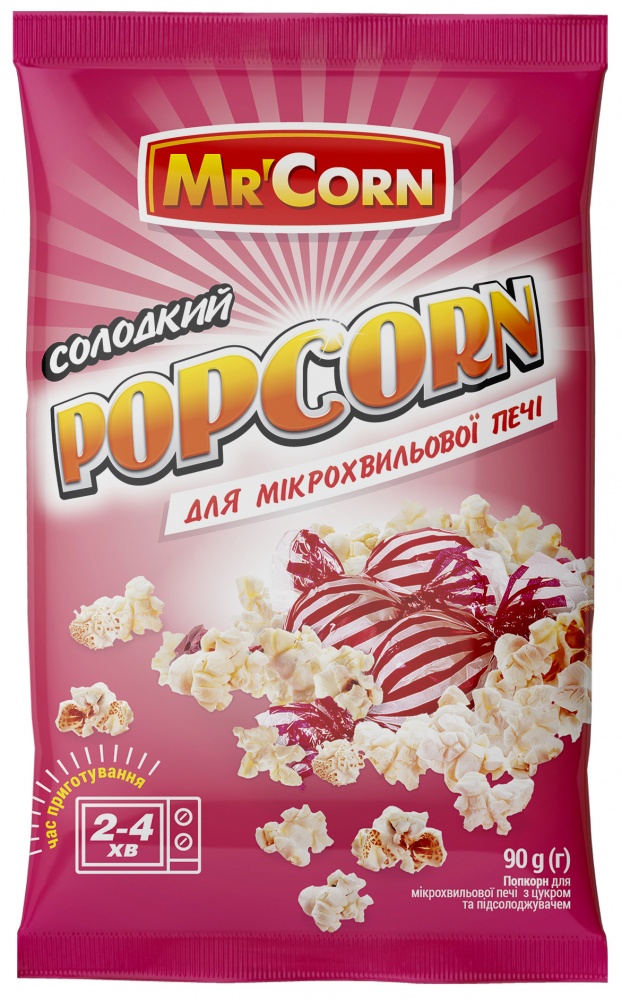 Попкорн Mr'Corn для микроволновки сладкий с сахаром