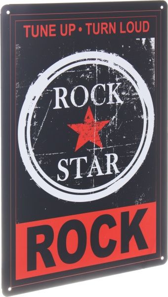 Табличка жестяная печатная Rock star 30x20 см разноцветный 