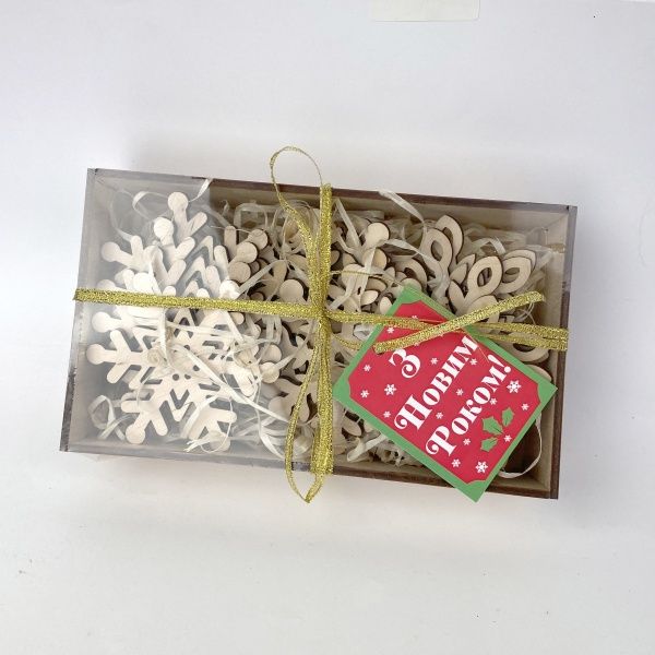 Набор фигурок из фанеры Снежинки 12 шт. Аплі-Краплі