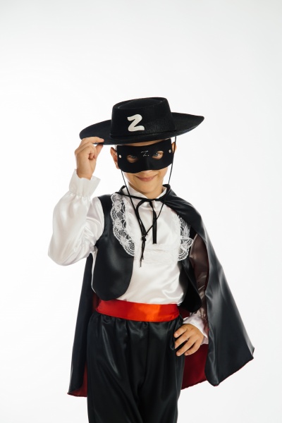 Костюм дитячий карнавальний КАРНАВАЛІЯ Зорро 5-7 років р.122 чорний із білим 