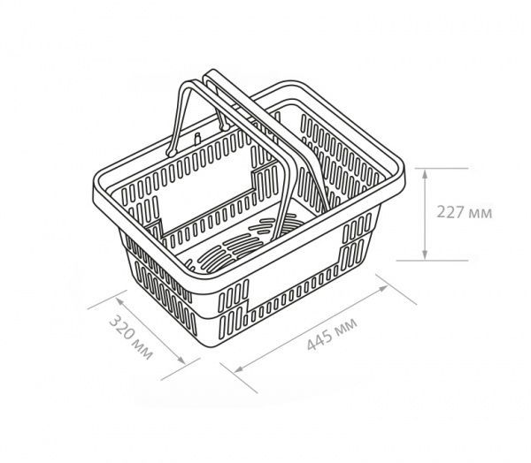 Кошик з ручками 20 л 227x445x320 мм