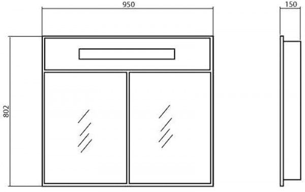 Зеркальный шкаф Aqua Rodos Ника 95 см АР000001135