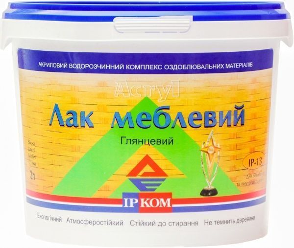 Лак мебельный ИР-13 ІРКОМ глянец 3 л бесцветный