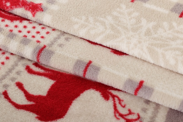 Плед Basic NY Deer 150x190 см бежевий із малюнком La Nuit 