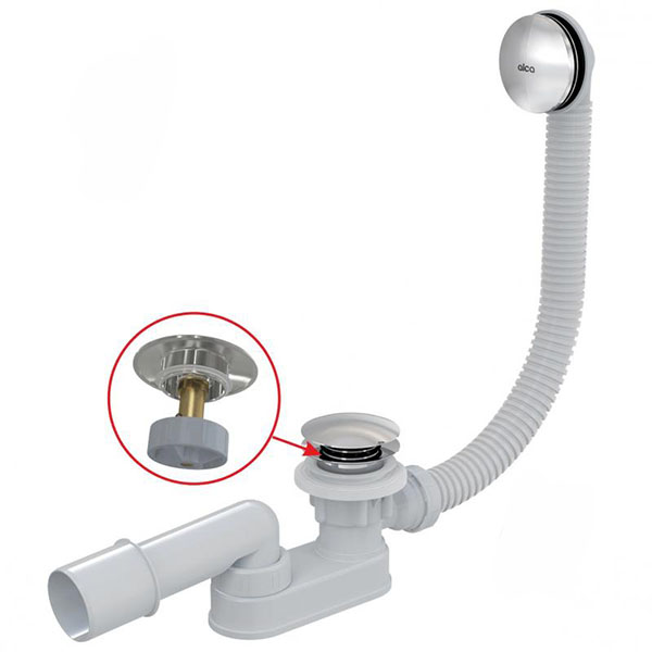 Слив-перелив для ванны Alca Plast Сифон для ванны 57 см click/clack, мет. A507CKM