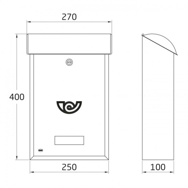 Поштова скринька Amig модель 2 400х250х100 мм чорна