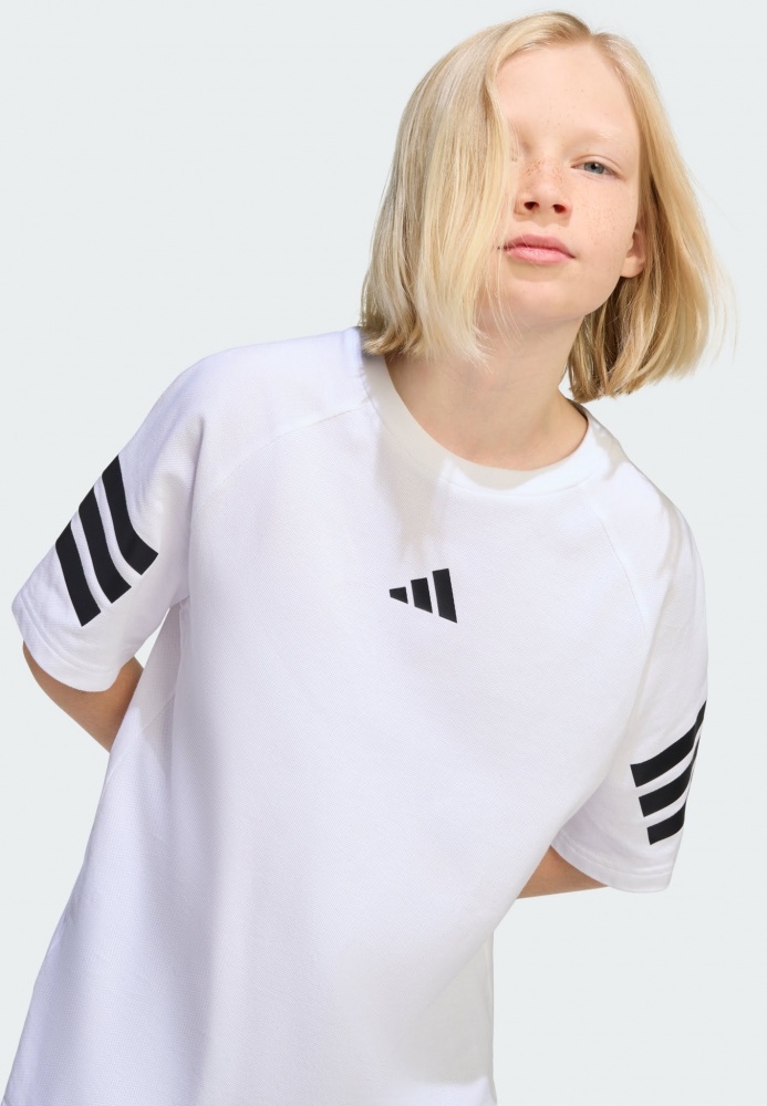 Футболка Adidas J FI 3S TEE WHITE/BLACK KC1965 р.13-14YRS білий