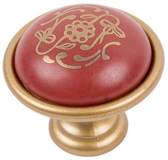 Меблева ручка CL 24316.35 69021 малюнок Bosetti Marella 128 мм золотий/ червоний