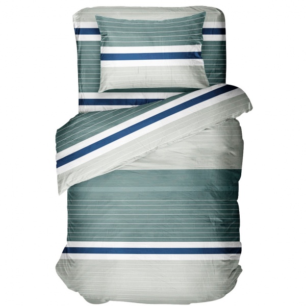 Комплект постільної білизни Home Green stripe 1.5 зелений La Nuit 