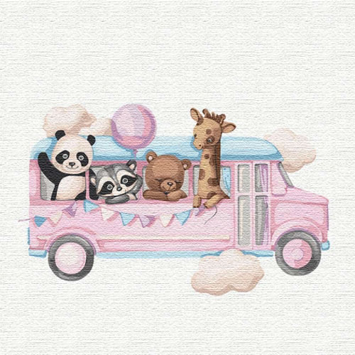 Картина по номерам Веселый автобус 30x30 см Идейка 