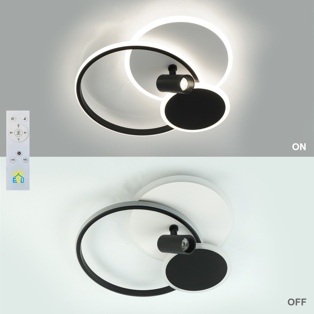 Світильник стельовий ESLLSE ECLIPSE 75 Вт білий із чорним 3000-6500 К 10441