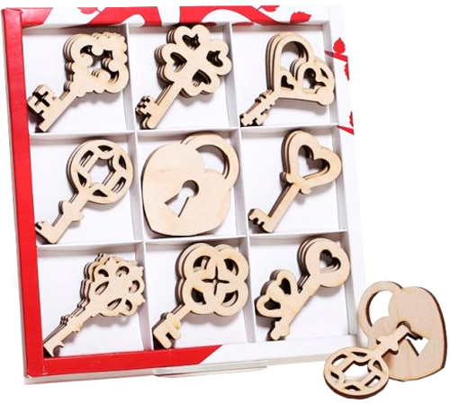 Набір для декорування Ключики та замочки (27шт) WOODSET013 