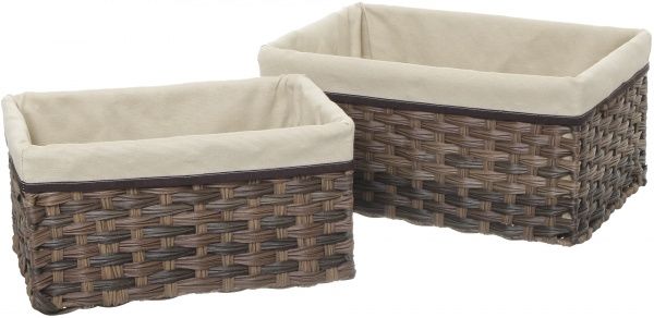 Кошик плетений з текстилем Tony Bridge Basket 40x27x19 см JC16-2AB-3 