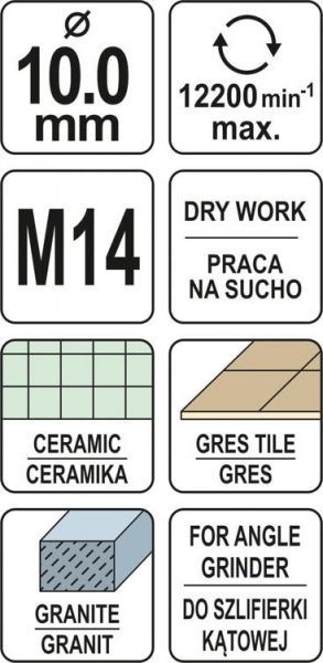 Коронка алмазная YATO М14 YT-60443