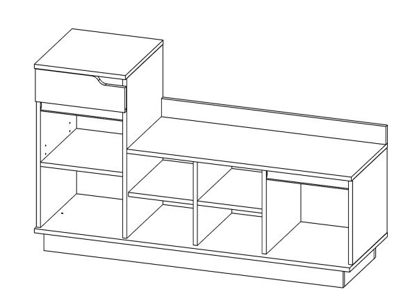 Тумба МФ МОДЕРН Визит 1220х400х720 мм дуб сонома
