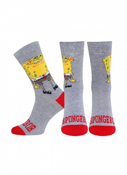 Носки мужские Брестские 4203 Spongebob (средней длины) 038 р.40-43 серый меланж