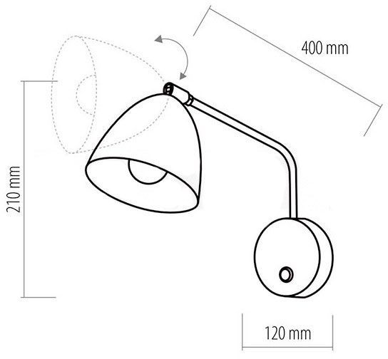 Бра TK Lighting Loretta 1x60 Вт E27 білий 2372 