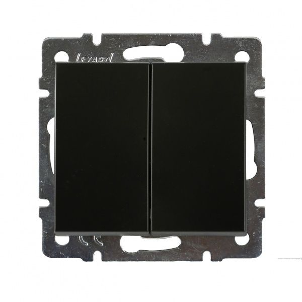 Вимикач двоклавішний Lezard Rain 10 А антрацит 703-4288-101