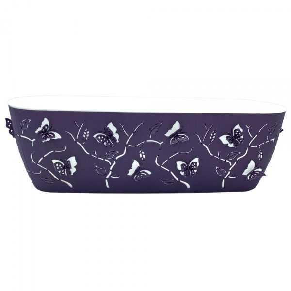 Горшок пластиковый Alyaplastik балконный 3D NO:2 прямоугольный 7,3 л фиолетовый 