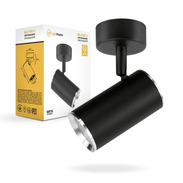 Світильник точковий MLT101-1 MR16 35 Вт GU10 чорний із сріблястим LightMaster MLT101-1 MR16/GU1 