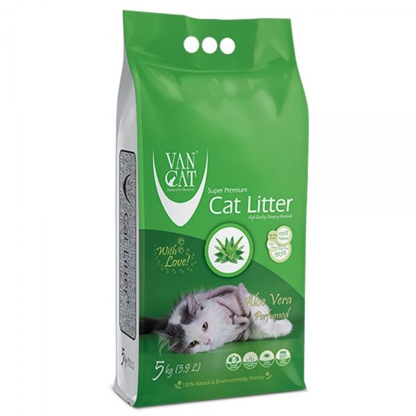 Наполнитель бентонитовый VanCat 5 кг аромат Алое Вера