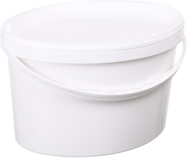 Відро овальне з кришкою пластикова ручка 10 л білий 