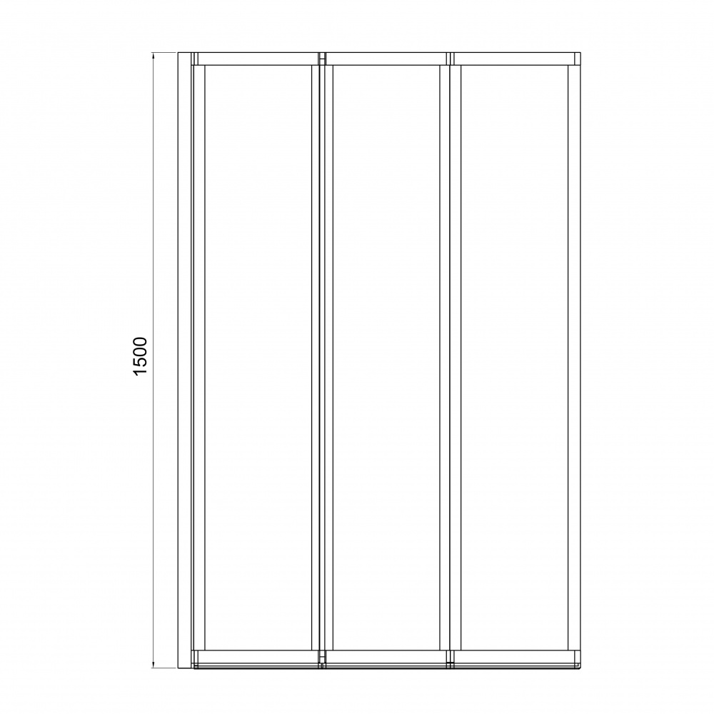 Шторка для ванны Koller Pool Style 1000х1500 мм (left) chrome, скло 4 мм clear