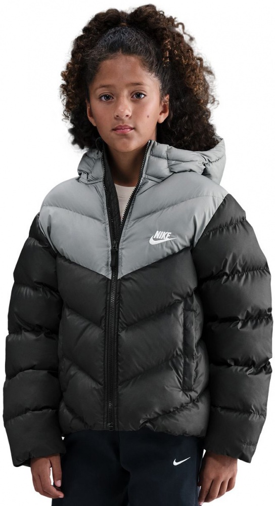 Пуховик дитячий зимовий Nike K NSW TF ADP Puffer Colorblock IB6164-010 р.XL чорний