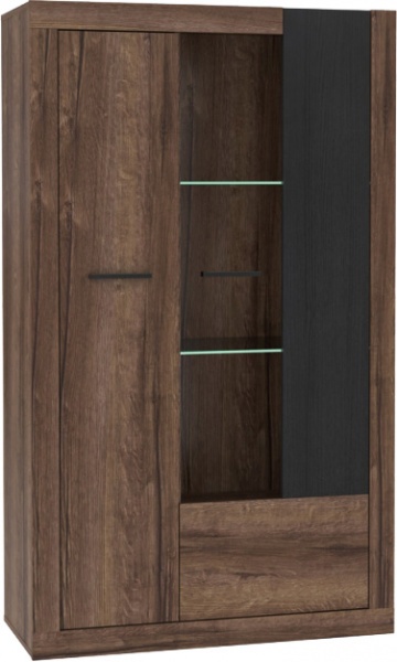 Вітрина 2D права Trass TRAV621R дуб чорний / дуб болотний 