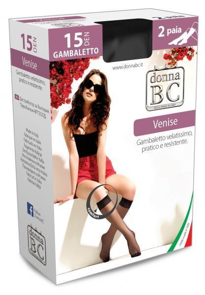 Гольфы женские Donna BC Venise р. one size 15 den nero 2 пар 