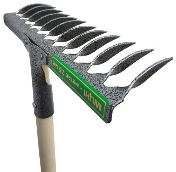 Грабли зубчатые Лев 12 зубов с черенком (молотковые)