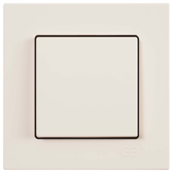 Вимикач одноклавішний Gunsan Eqona без підсвітки крем 01 40 12 00 100 101