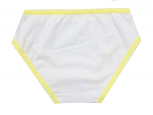 Трусы для девочки Luna Kids с желтым кантом р.104-110 белый 