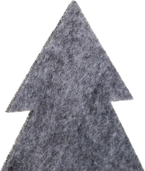 Декорация новогодняя из фетра Елка на подставке 24 см серый 120751 