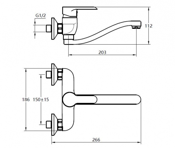 Смеситель для умывальника Mixxen VIVA настен. хром S MXTA0665