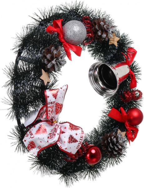 Вінок різдвяний з прикрасами колір в асортименті d370 мм 