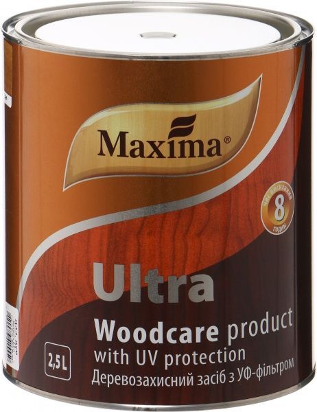 Декоративний та захисний засіб для деревини Maxima Ultra дуб глянець 2,5 л