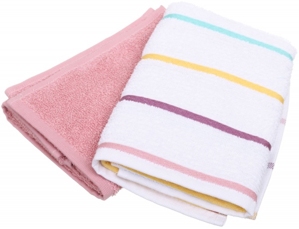 Набір рушників кухонних Stripe 60x40 см Durutex білий із рожевим 