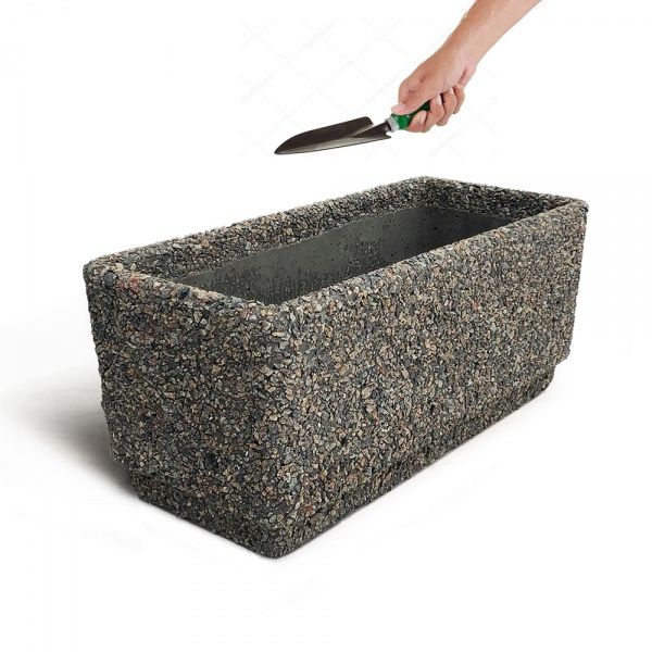 Вазон декоративний Вазон Фрегат прямокутний 54,5л сірий 