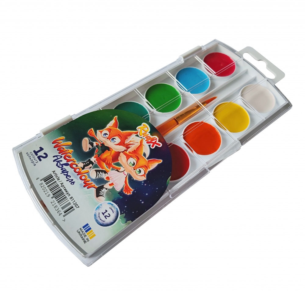 Фарби акварельні Лисенята 811207 12 шт. RUDIX