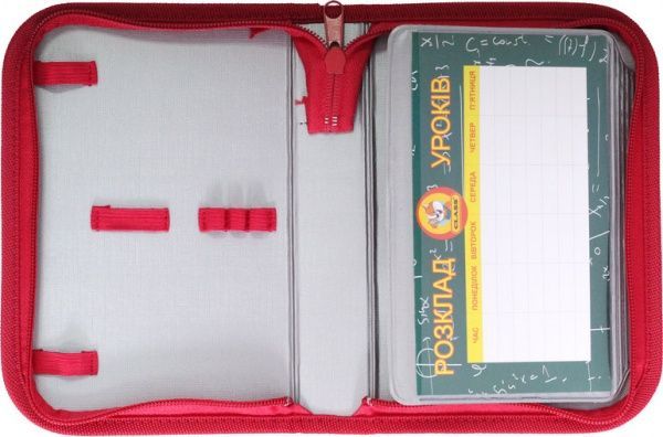 Пенал 1 отворот Spartan 99112 CLASS черный с красным