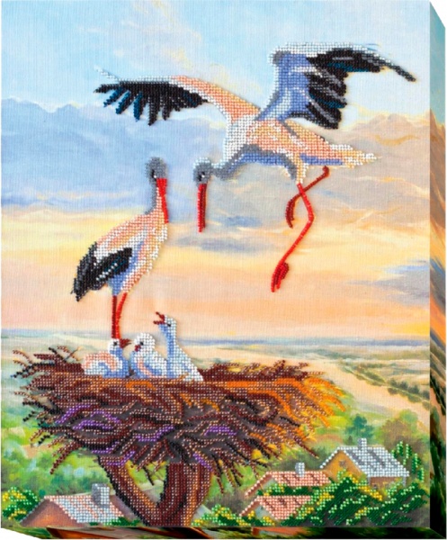 Набор для вышивания бисером на натуральном художественном холсте Семья АВ-416 Абрис Арт 