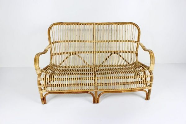 Диван садовый Cruzo Плай из натурального ротанга 65х145 см светло-коричневый 