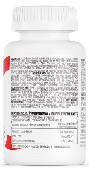 Вітамінно-мінеральний комплекс Ostrovit MgZB 90 шт./уп. 