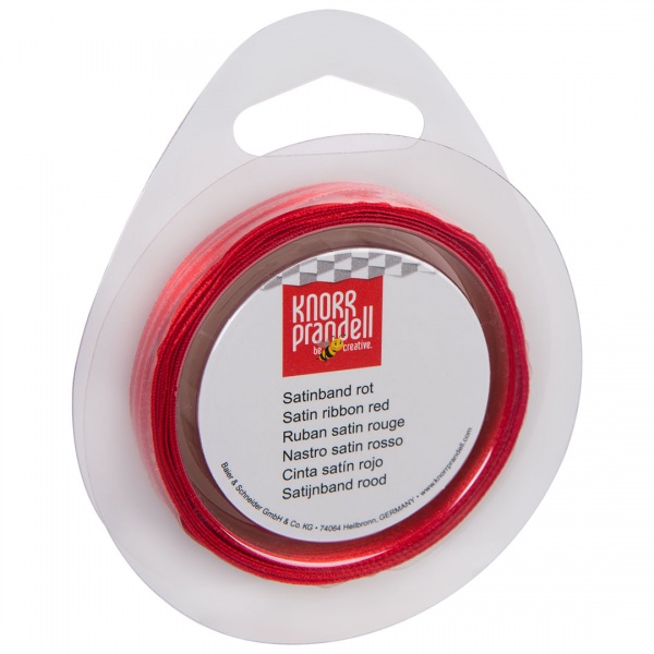 Стрічка декоративна Knorr Prandell Стрічка сатинова ribbon 3mm 10m red 0,3 см 10 м червоний 