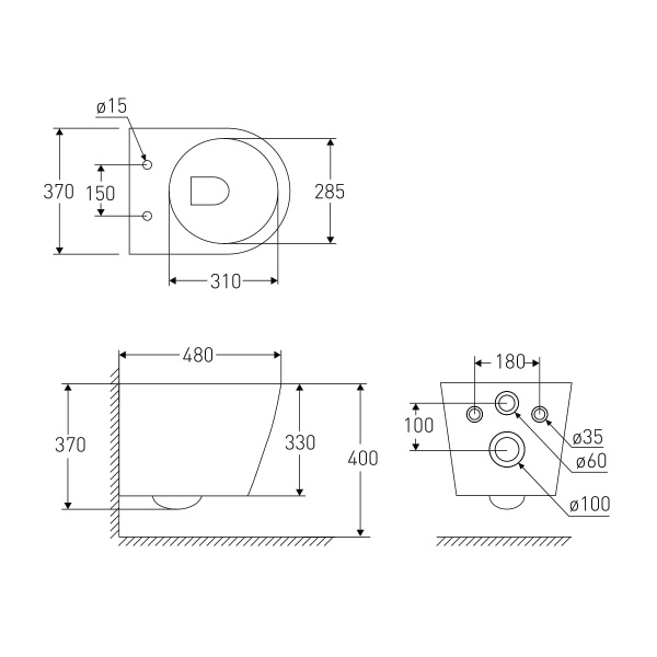 Унитаз подвесной VOLLE Sota Rimless с сиденьем slim soft-close 1338.001000