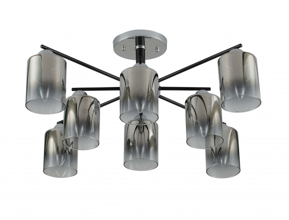 Люстра потолочная Sensio Nirva 8x40 Вт E27 хром/черный/прозрачный LS-07274/8S-E2740W