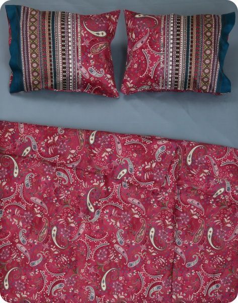 Комплект постільної білизни Burano R2 сімейний червоний Granfoulard